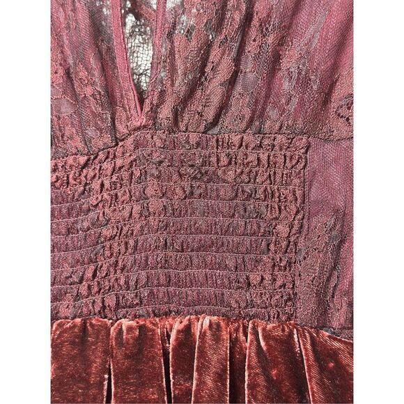 NWT Free People Marlie Garnet Lace Detailing Mini Burgundy Dress Women's XS - Picture 14 of 15